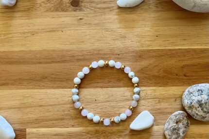 Bracelet howlite et quartz rose