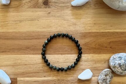 Bracelet obsidienne dorée