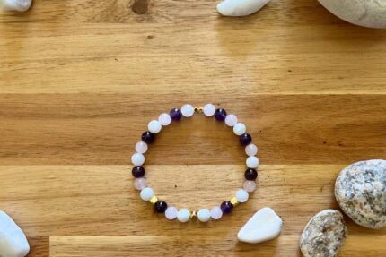 Bracelet pierre de lune améthyste quartz rose