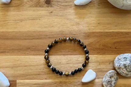 Bracelet tourmaline noire et œil de tigre